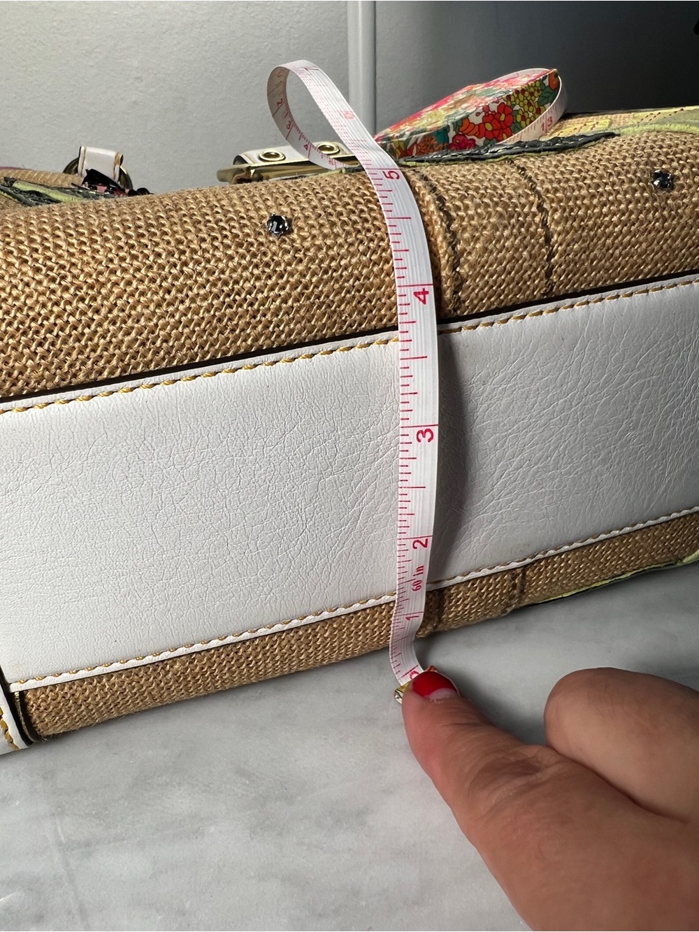 VINTAGE Coach RARE Y2K Leafy Ladybug Boxy Straw Tote Bag Limited Edition 4439 - Picture 16 of 17